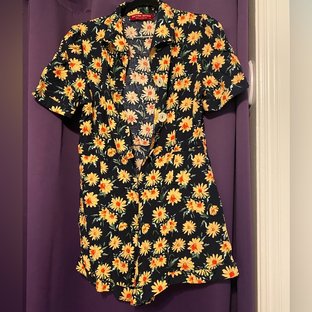 Looby Loo navy Daisy play suit